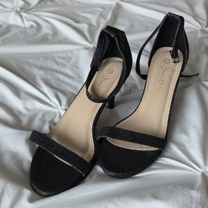 Elegant Black Sparkly Women's Heels